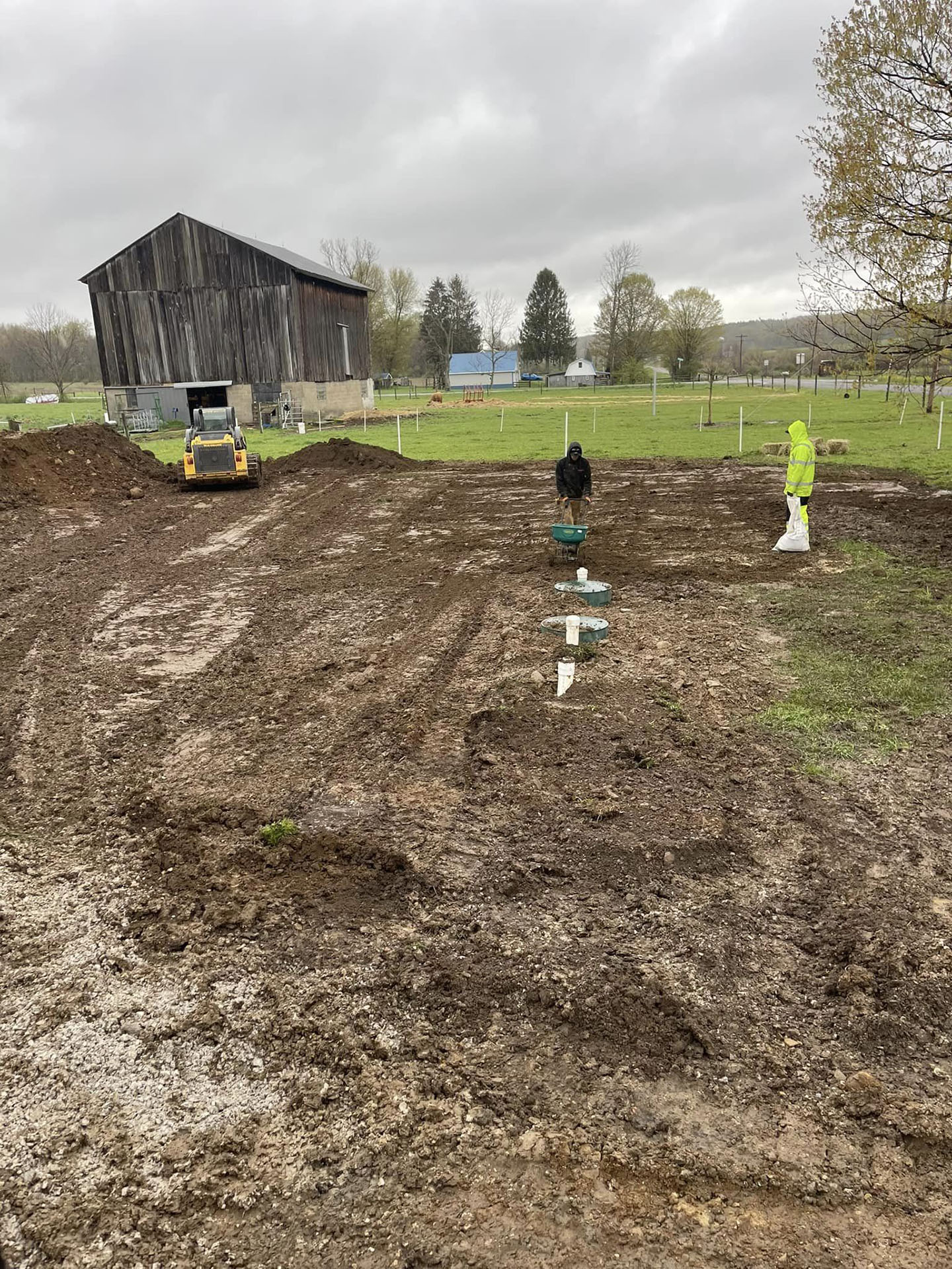 Installation of a new septic tank and leach field