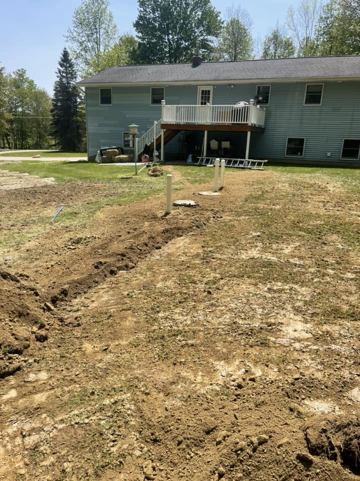 Installation of a new septic tank and leach field