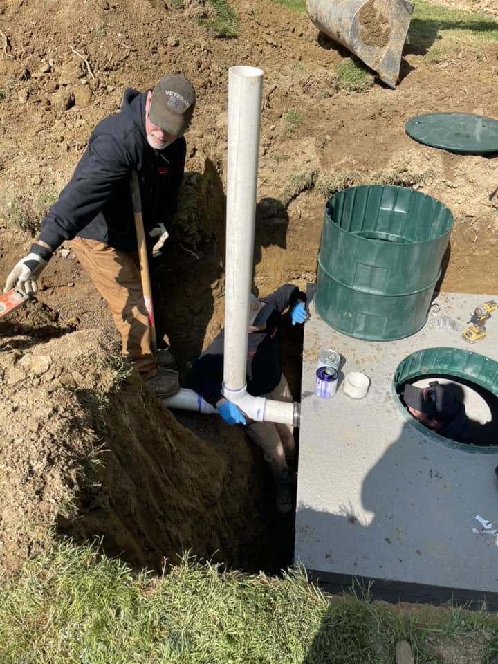 Installation of a new septic tank and leach field