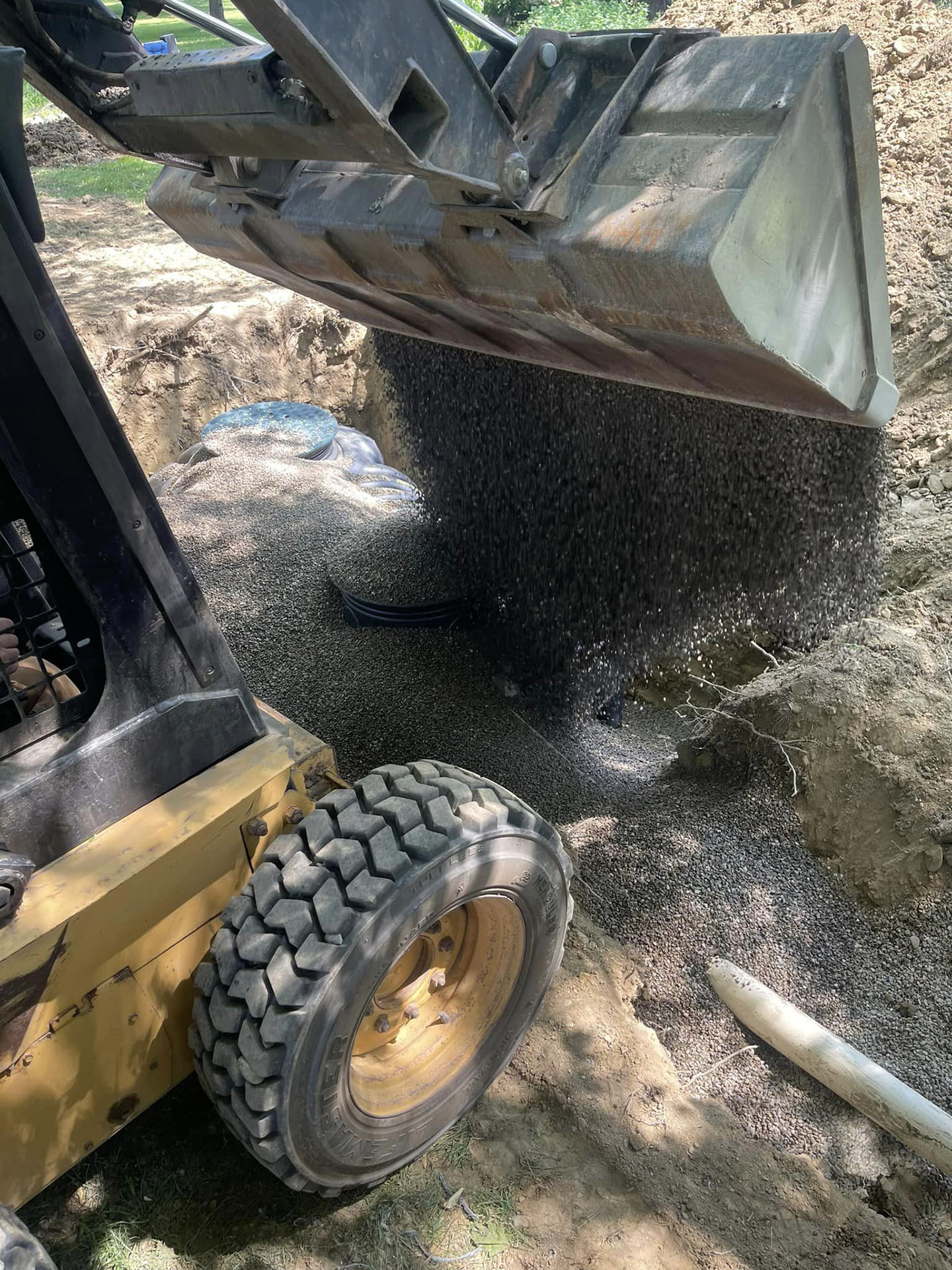 Installation of a new septic tank and leach field