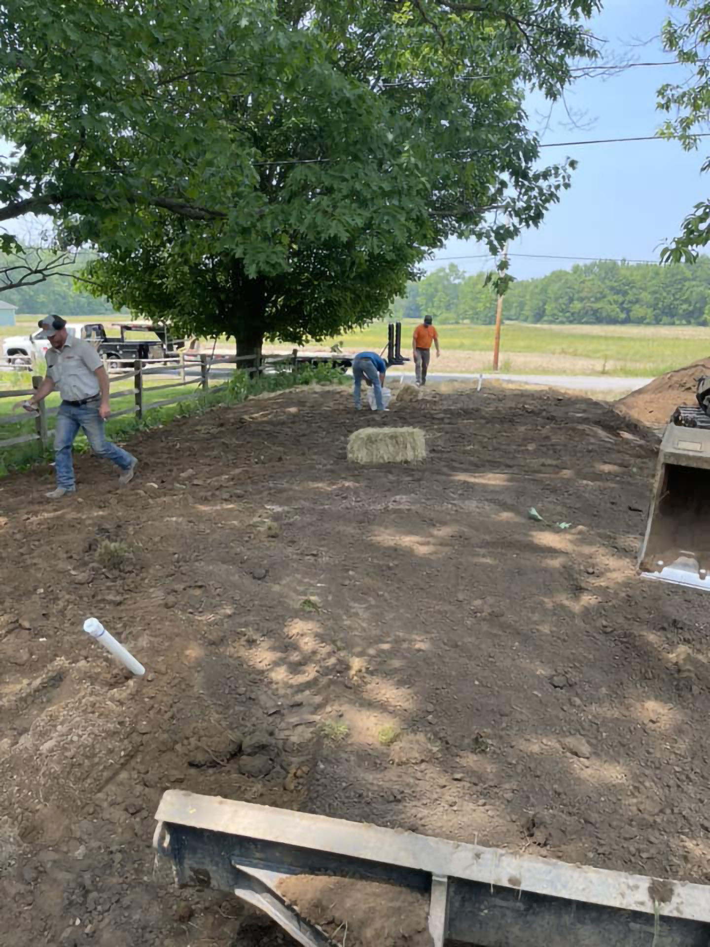 Installation of a new septic tank and leach field