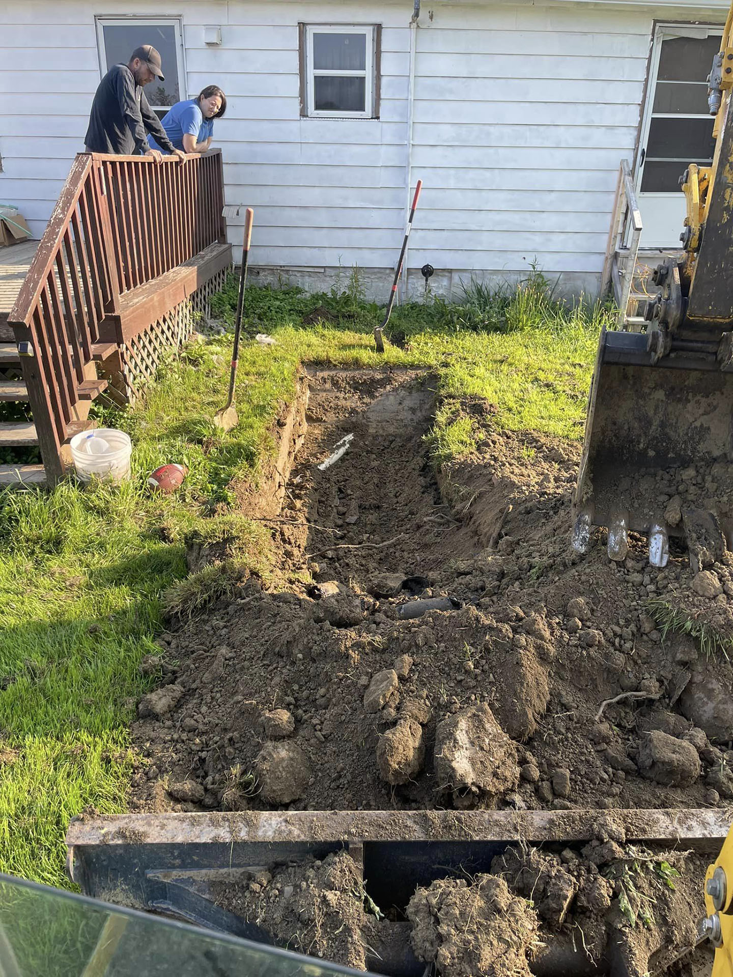 Installation of a new septic tank and leach field