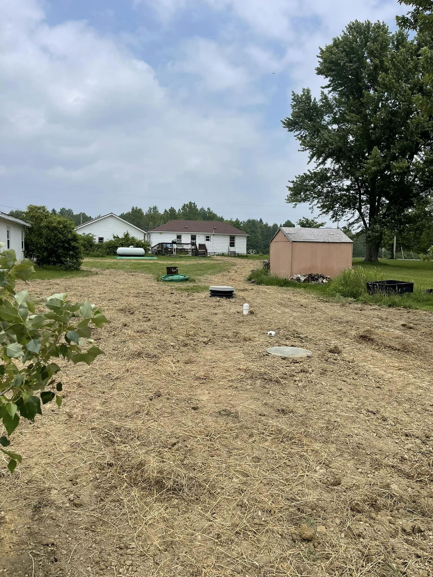 Installation of a new septic tank and leach field