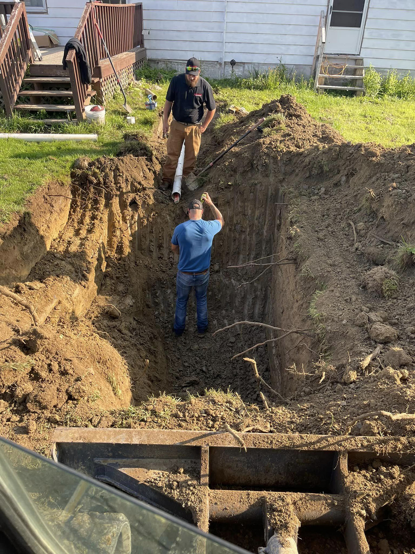 Installation of a new septic tank and leach field