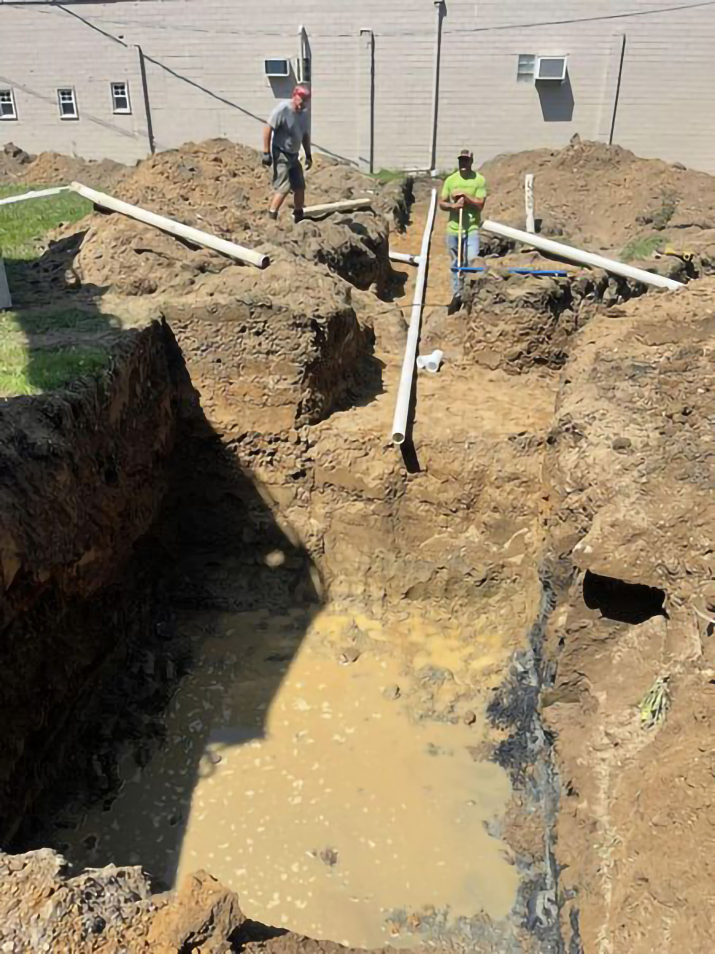 Installation of a new septic tank and leach field