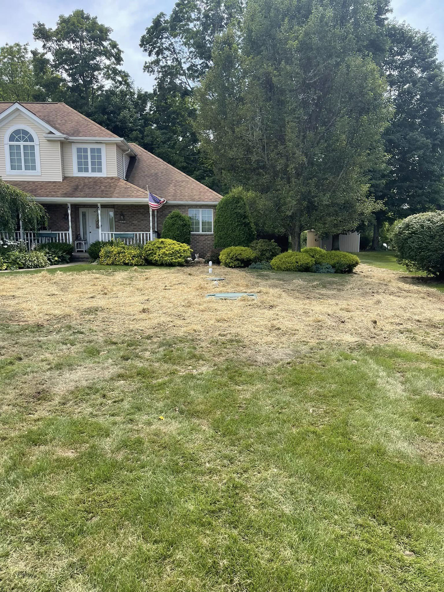 Installation of a new septic tank and leach field