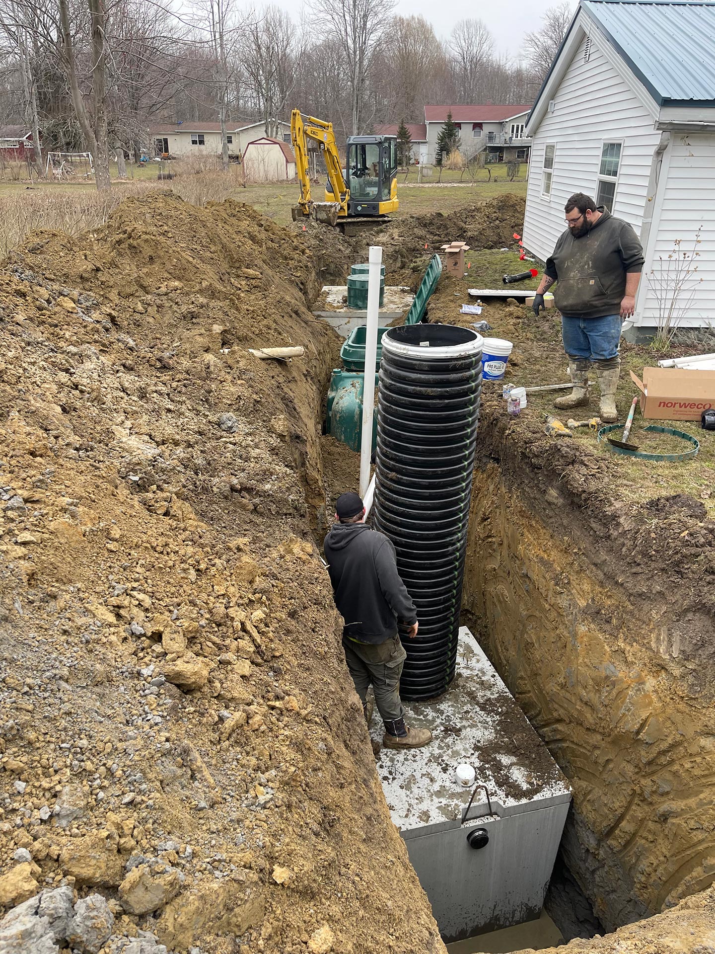 Installation of residential septic system