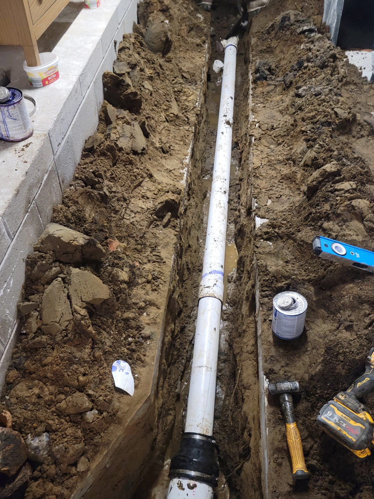 Laying down the new pipes
