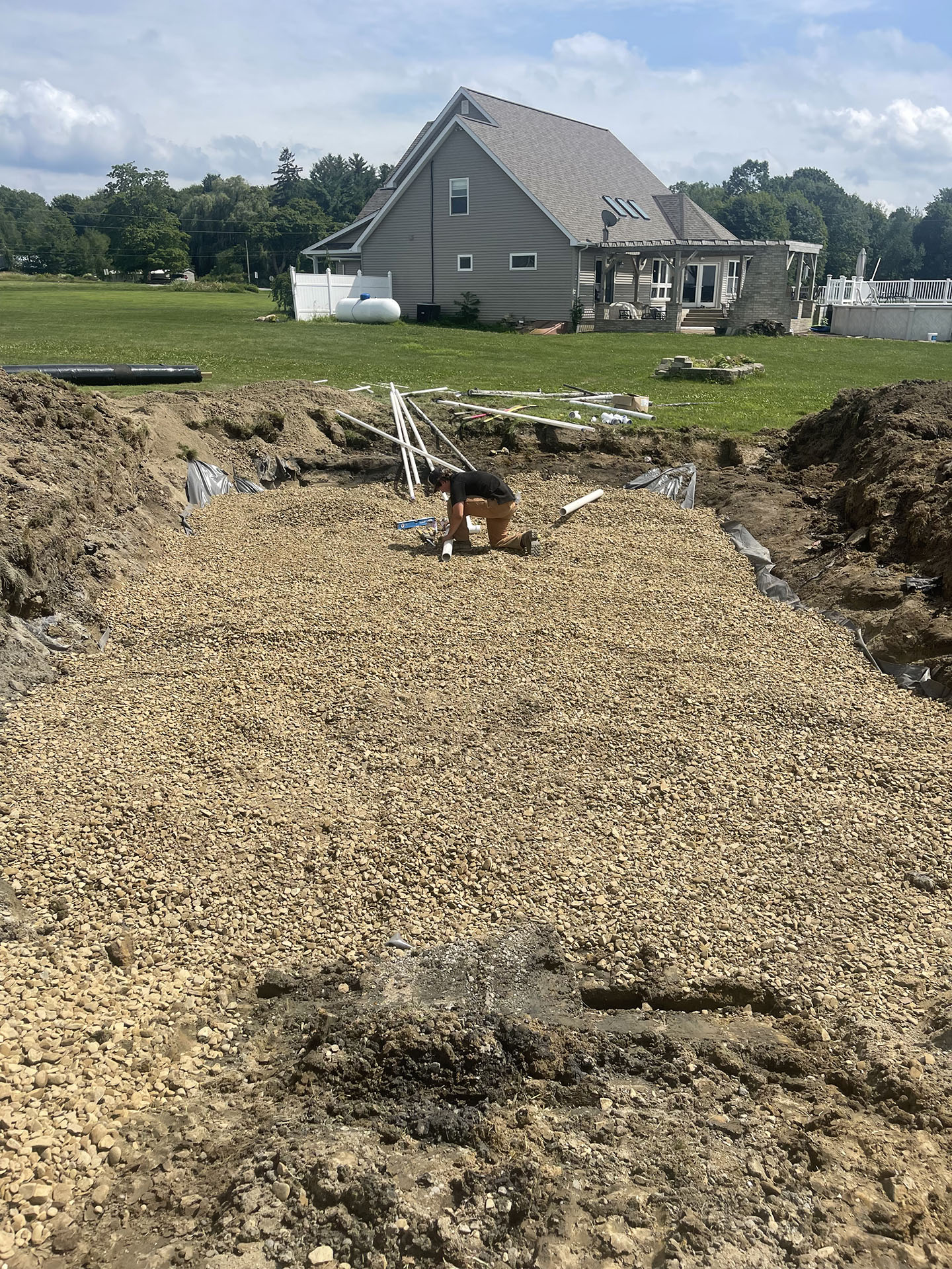 Installation of a new leach field