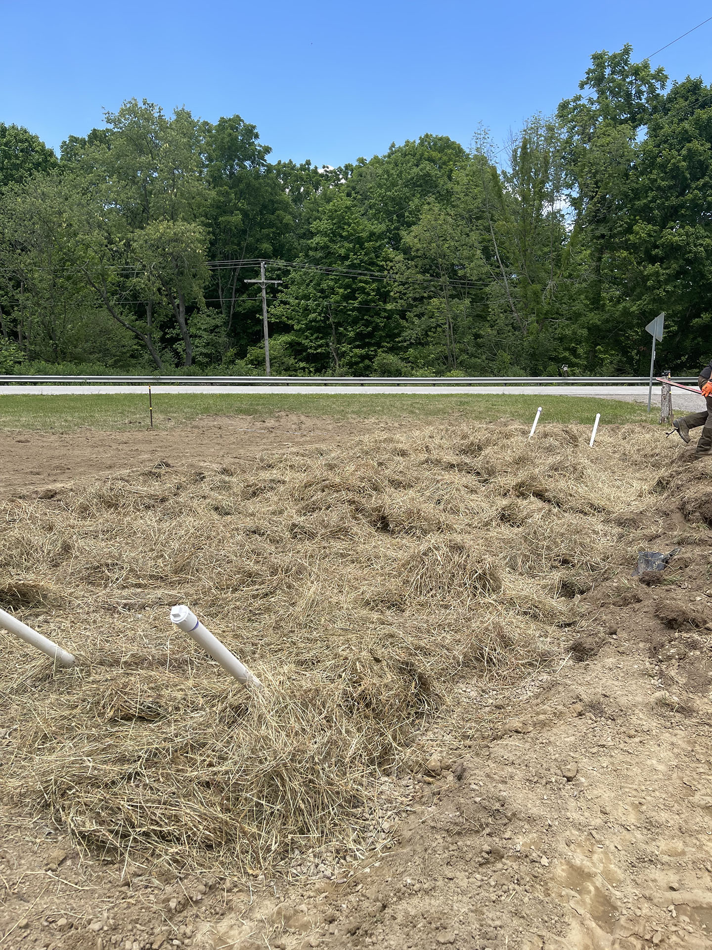 Installation of a new septic tank and leach field