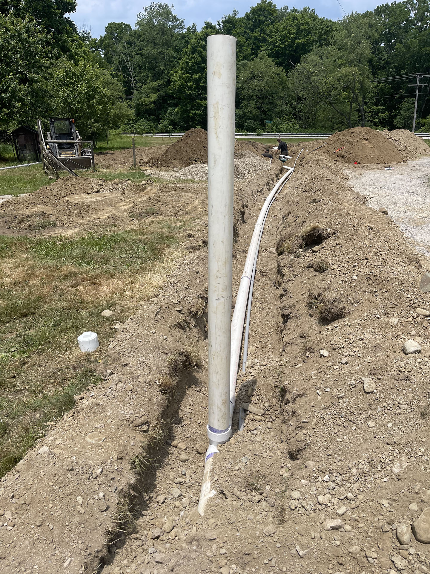 Installation of a new septic tank and leach field