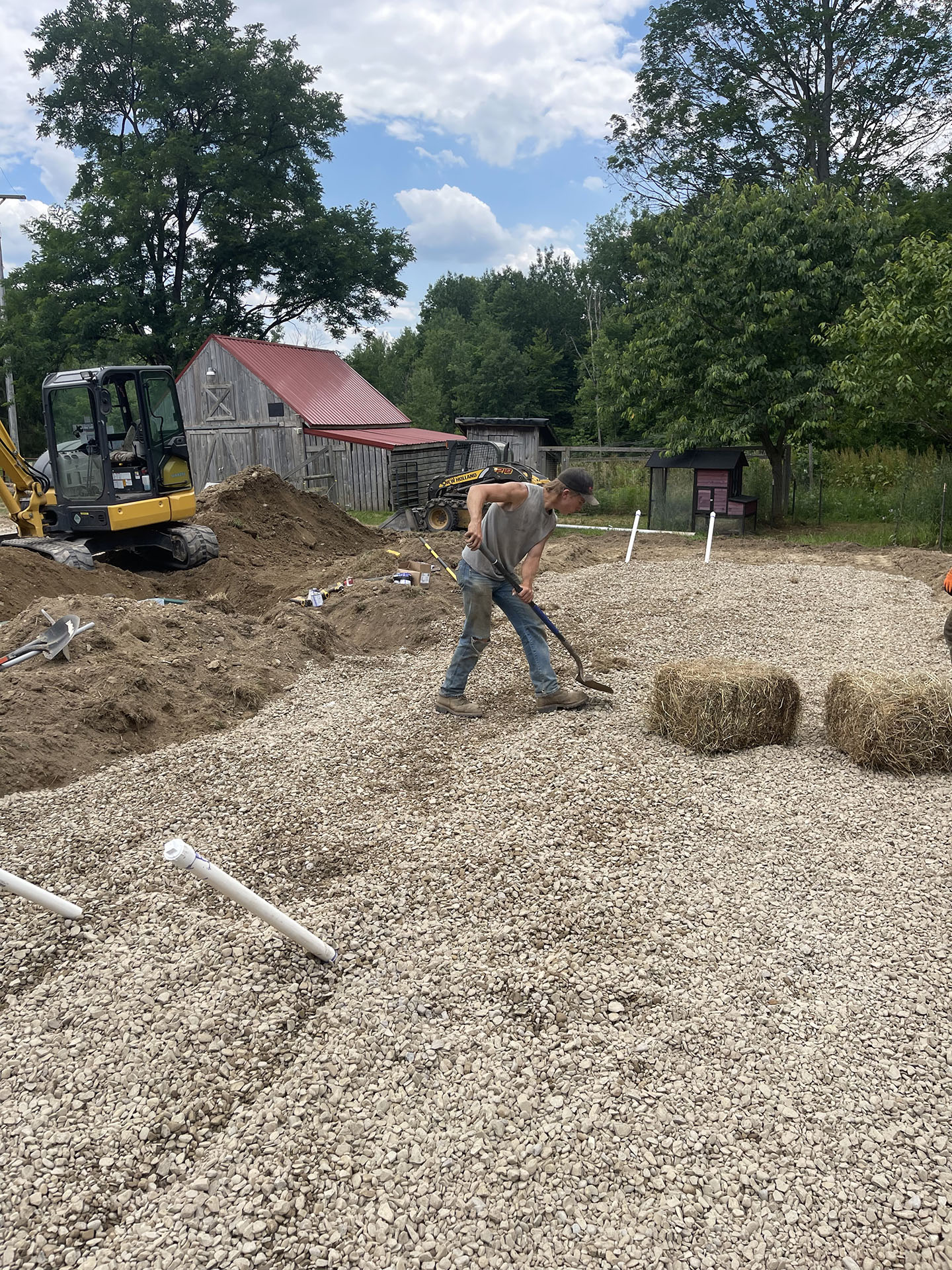 Installation of a new septic tank and leach field